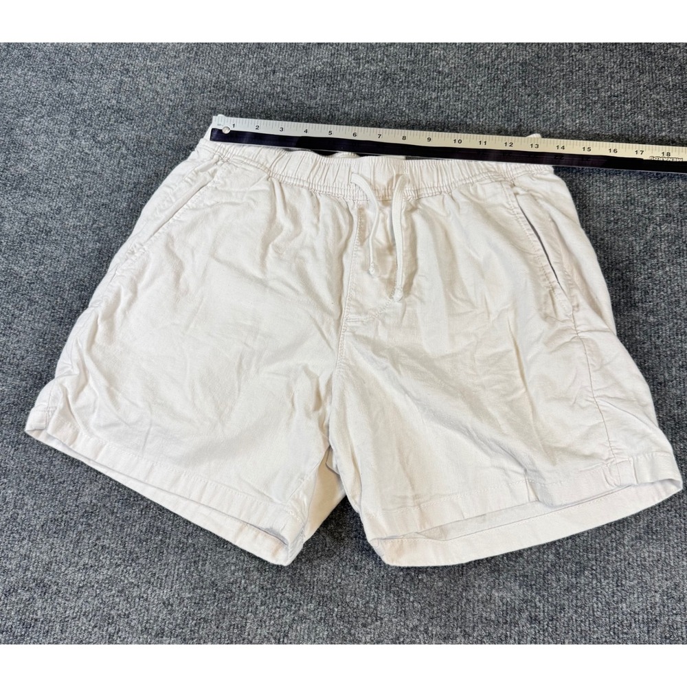 Hollister Mens Cream Elastic Waist Drawstring Casual Shorts Size Small Off-White - Picture 2 of 5